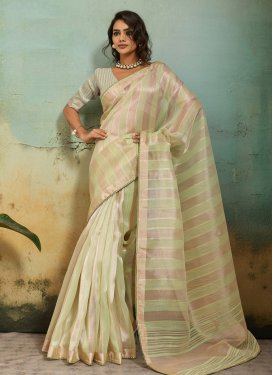 Woven Work Classic Saree For Ceremonial in Sea Green