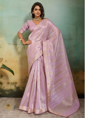 Woven Work Cotton Silk Classic Saree in Mauve for Women