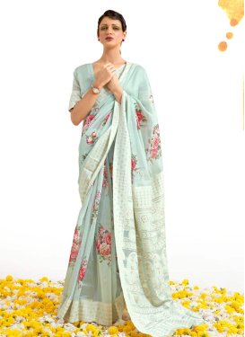 Woven Work Cotton Silk Designer Contemporary Style Saree