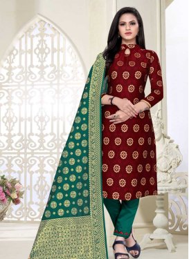 Woven Work Cotton Silk Pant Style Classic Salwar Suit
