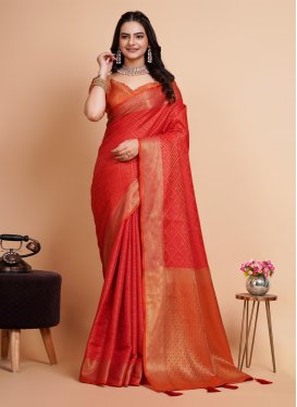 Woven Work Designer Contemporary Style Saree For Casual