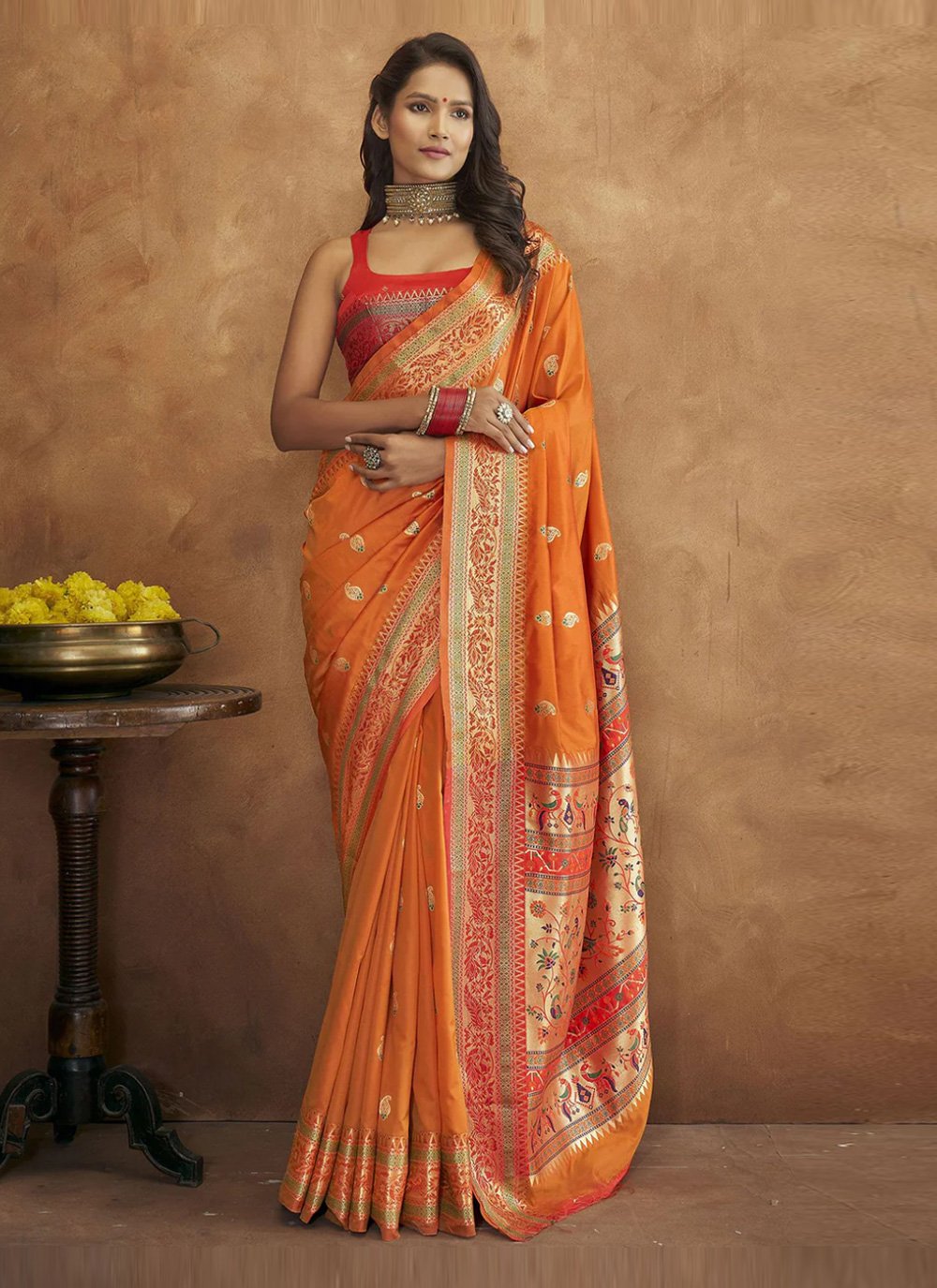 Woven Work Designer Contemporary Style Saree For Ceremonial