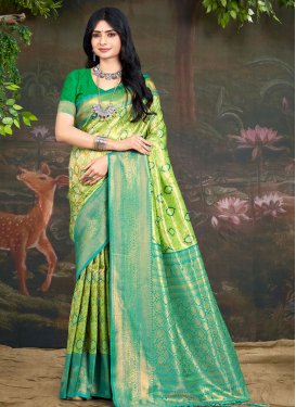 Woven Work Designer Contemporary Style Saree For Ceremonial