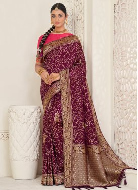 Woven Work Designer Contemporary Style Saree For Festival