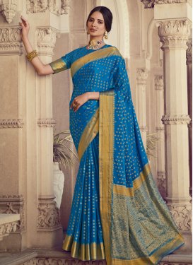 Woven Work Designer Contemporary Style Saree For Party
