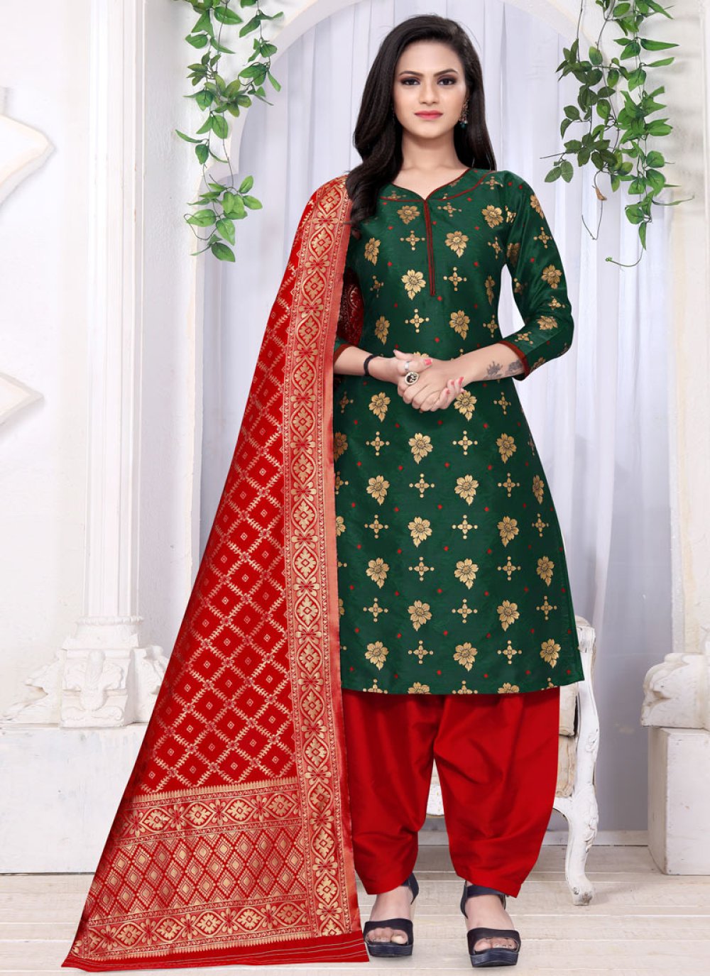 Cream Wedding Punjabi Patiala Suit SHROY283102 – ShreeFashionWear