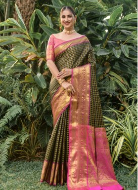 Woven Work Designer Traditional Saree For Casual