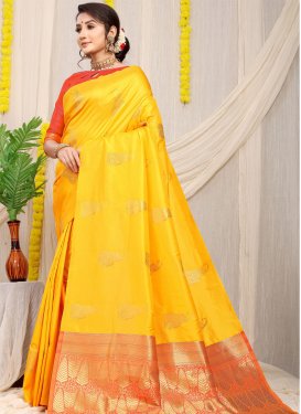 Woven Work Designer Traditional Saree For Ceremonial