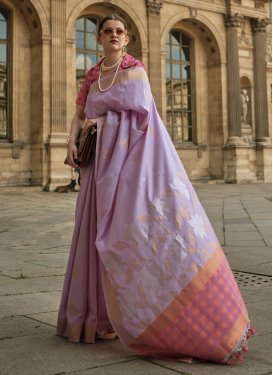 Woven Work Handloom Silk Trendy Classic Saree For Ceremonial
