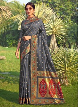 Woven Work Jacquard Silk Traditional Designer Saree For Festival