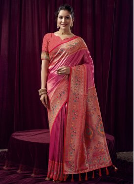 Woven Work Kanjivaram Silk Designer Contemporary Saree For Festival