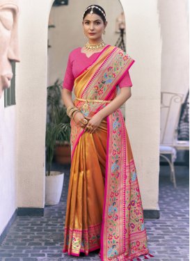 Woven Work Kanjivaram Silk Designer Contemporary Style Saree