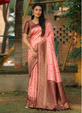 Woven Work Kanjivaram Silk Traditional Designer Saree For Ceremonial