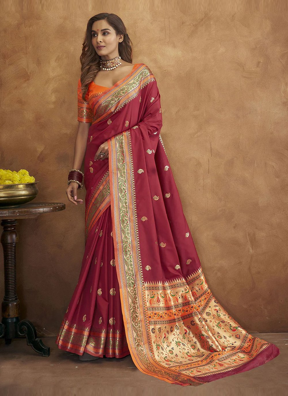Woven Work Paithani Silk Designer Contemporary Style Saree