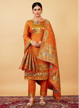 Woven Work Paithani Silk Readymade Designer Suit