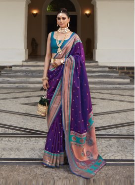 Woven Work Paithani Silk Trendy Classic Saree