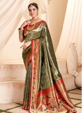 Woven Work Paithani Silk Trendy Classic Saree