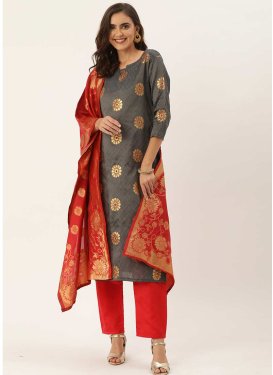 Woven Work Pant Style Designer Salwar Suit For Casual