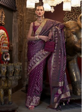 Woven Work Satin Silk Designer Contemporary Style Saree
