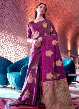 Woven Work Satin Silk Traditional Designer Saree