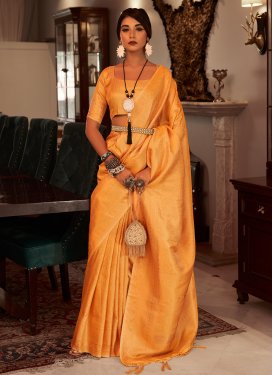 Woven Work Satin Silk Trendy Classic Saree