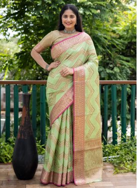 Woven Work Silk Blend Designer Contemporary Saree For Ceremonial