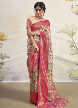 Woven Work Silk Blend Traditional Designer Saree