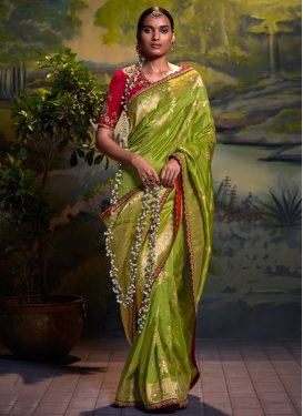 Woven Work Silk Designer Contemporary Saree For Ceremonial