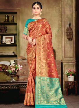 Woven Work Traditional Designer Saree For Casual