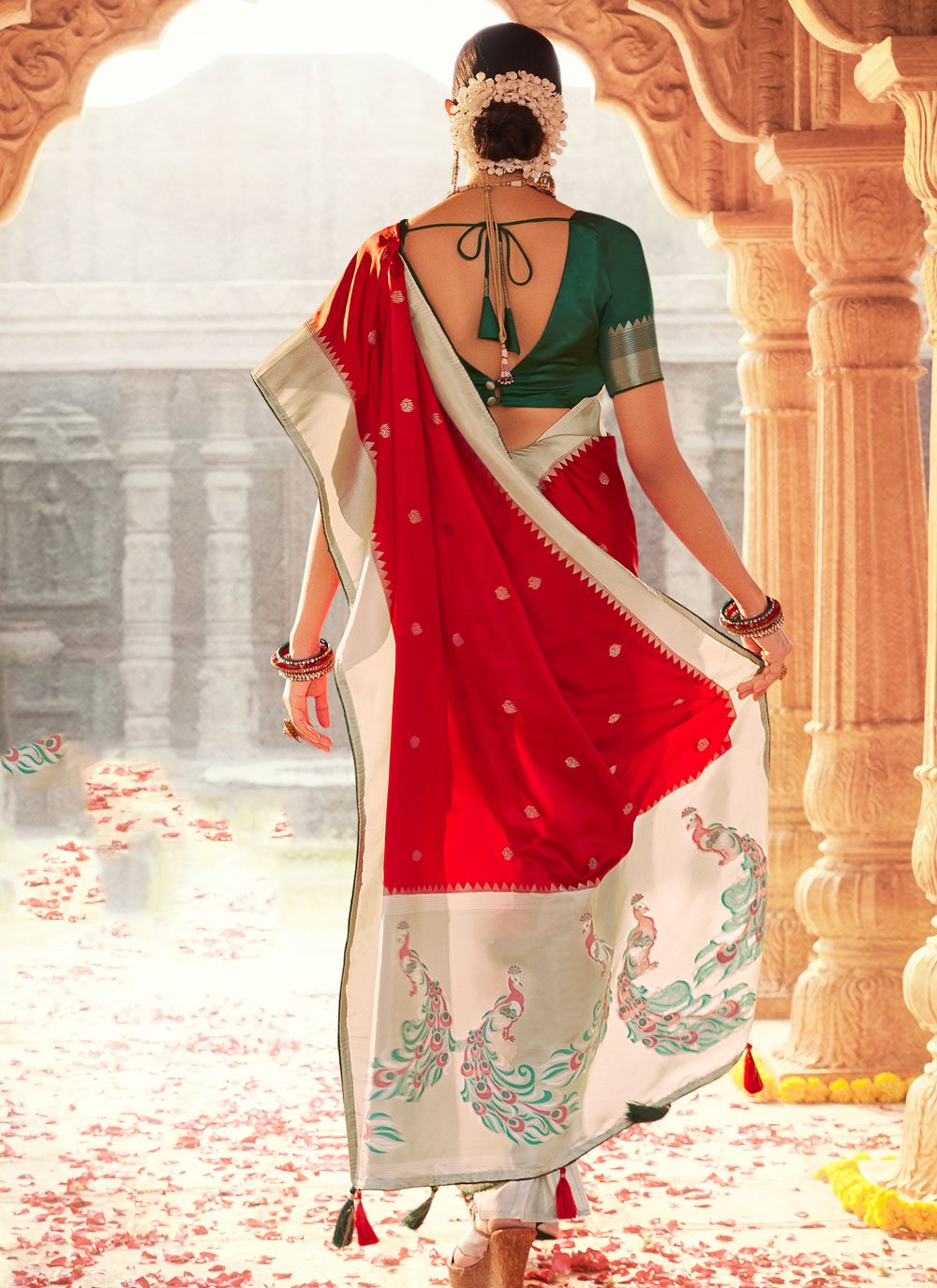 Woven Work Traditional Designer Saree For Festival