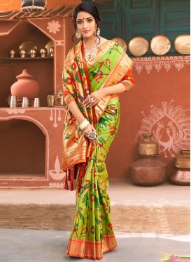 Woven Work Traditional Designer Saree For Party