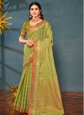 Woven Work Traditional Saree For Ceremonial