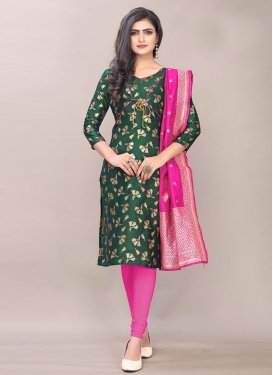 Woven Work Trendy Churidar Salwar Suit