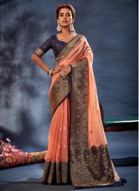 Woven Work Trendy Classic Saree For Ceremonial