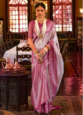 Woven Work Trendy Classic Saree For Party