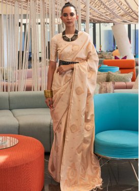 Woven Work Trendy Designer Saree For Ceremonial